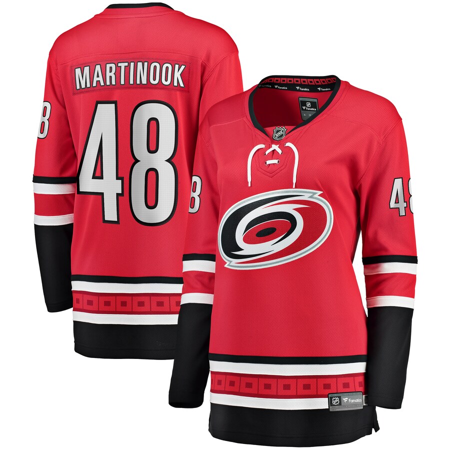 Women's Carolina Hurricanes Jordan Martinook Fanatics Branded Red Alternate Breakaway Player Jersey