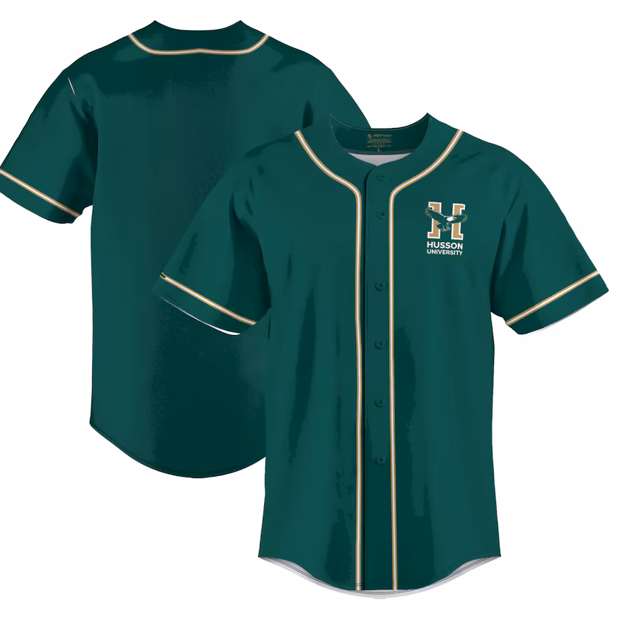 Youth ProSphere Green Husson University Eagles  Baseball Jersey