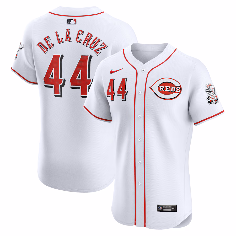 Men's Cincinnati Reds Elly De La Cruz Nike White Home Elite Player Jersey
