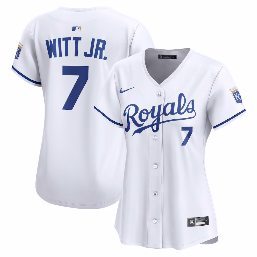 Women's Kansas City Royals Bobby Witt Jr. Nike White Home Limited Jersey