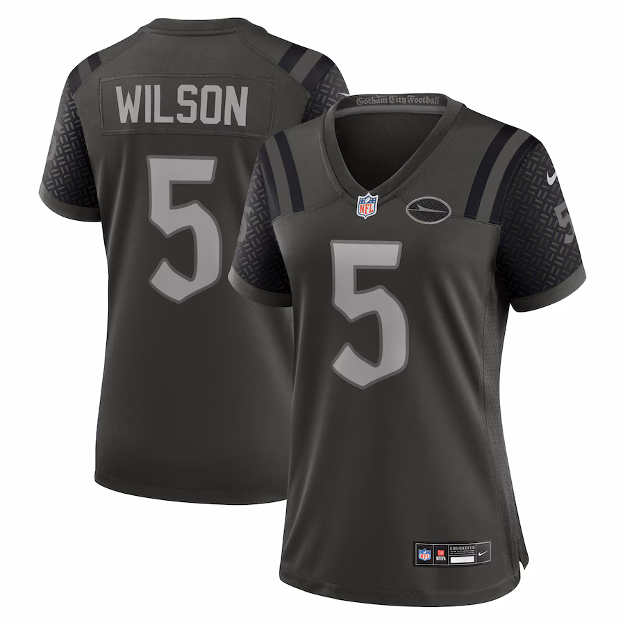 Women's New York Jets Garrett Wilson Nike Gotham Green 2025 Rivalries Collection Game Jersey