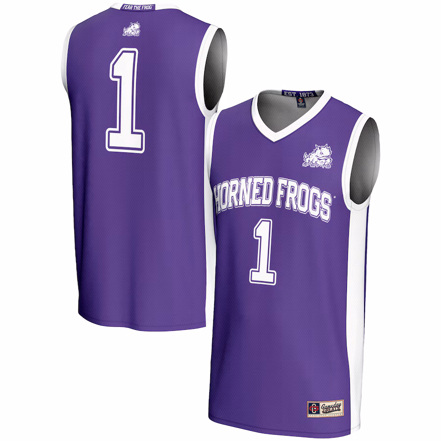 Youth GameDay Greats #1 Purple TCU Horned Frogs Lightweight Basketball Jersey