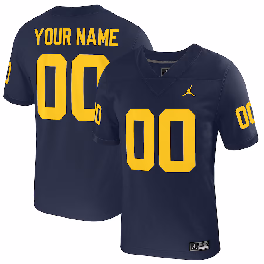 Michigan Wolverines Jordan Brand Youth  Custom Football Game Jersey – Navy
