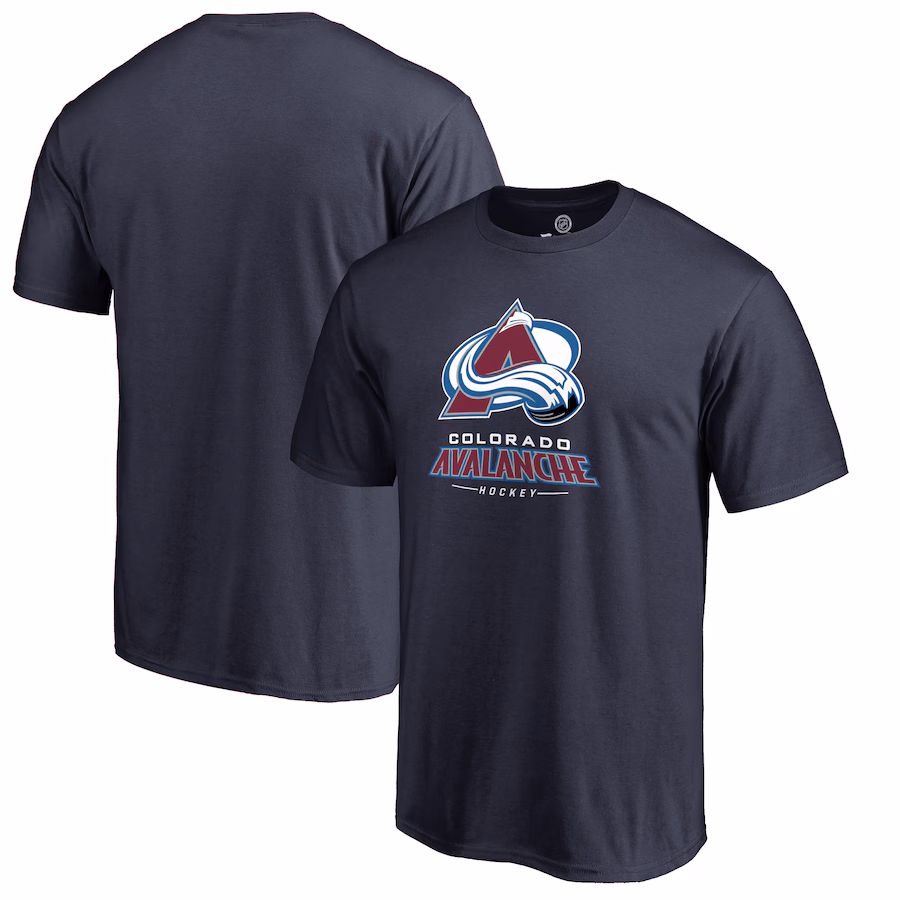 Men's Colorado Avalanche Navy Team Lockup T-Shirt
