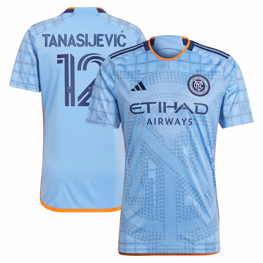 Men's New York City FC Strahinja Tanasijevic adidas Light Blue 2024 The Interboro Kit Replica Player Jersey