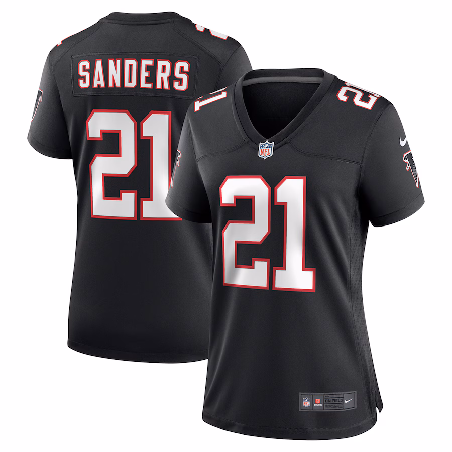 Women's Atlanta Falcons Deion Sanders Nike Black Alternate Retired Player Game Jersey