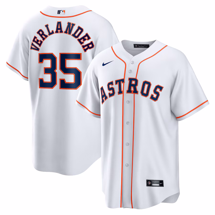 Houston Astros Justin Verlander Nike White Home Replica Player Jersey