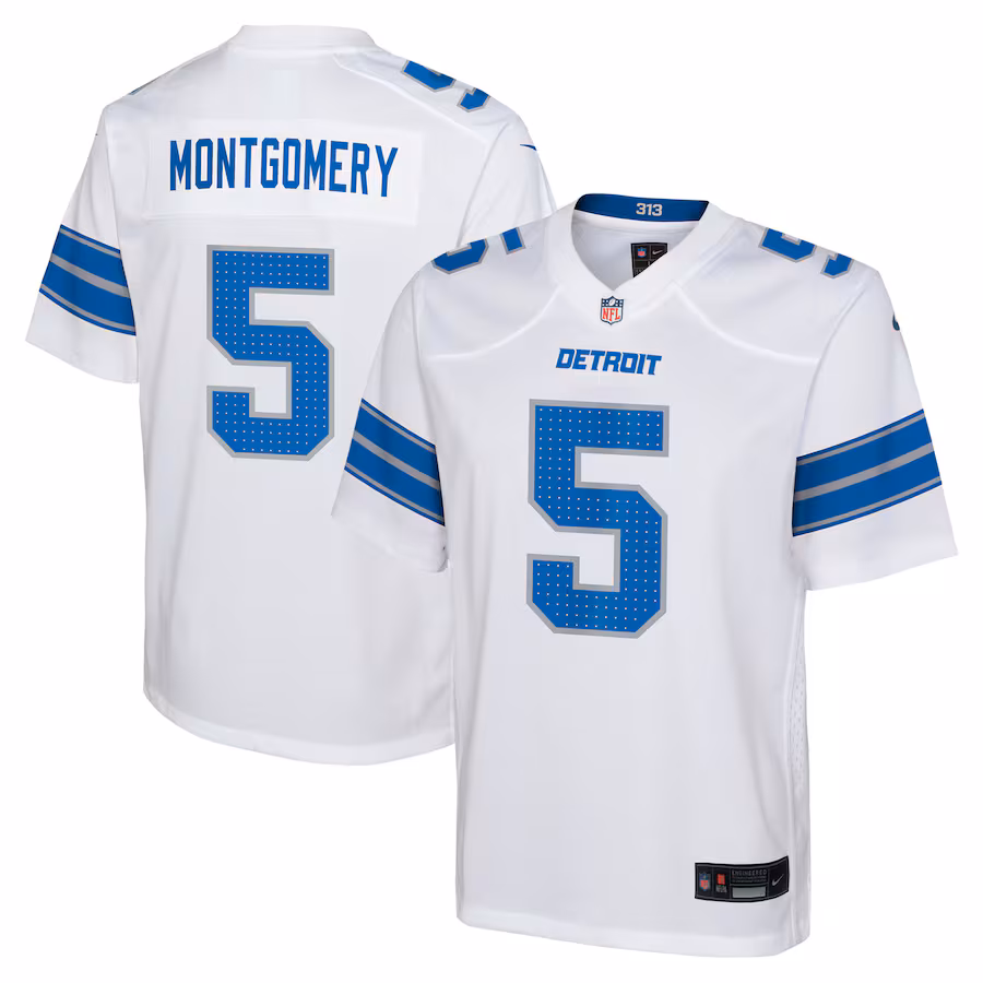 Youth Detroit Lions David Montgomery Nike White Player Game Jersey