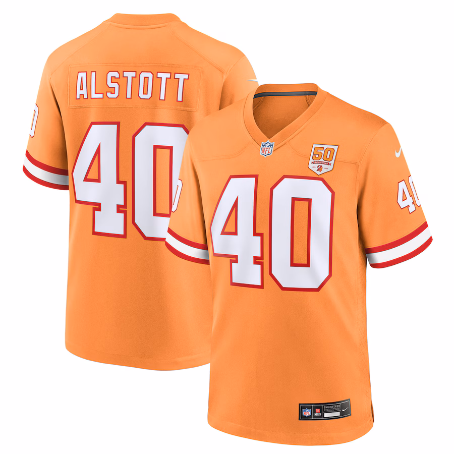 Men's Tampa Bay Buccaneers Mike Alstott Nike Creamsicle 50th Season Game Jersey