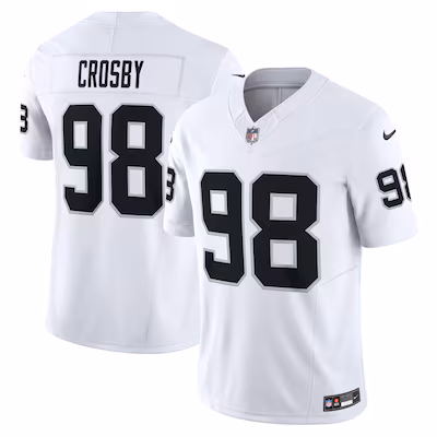 Men's Las Vegas Raiders Maxx Crosby Nike White Vapor F.U.S.E. Limited Jersey