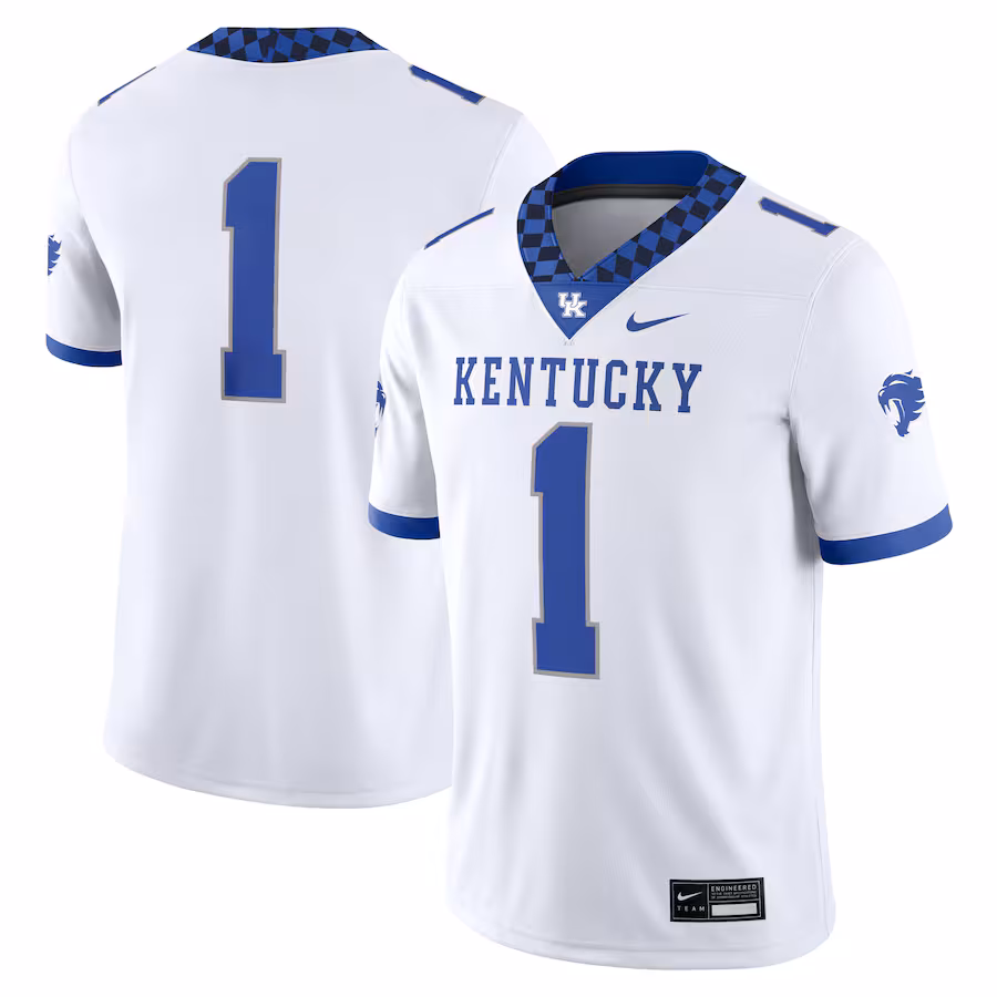Men's Nike #1 White Kentucky Wildcats Game Jersey