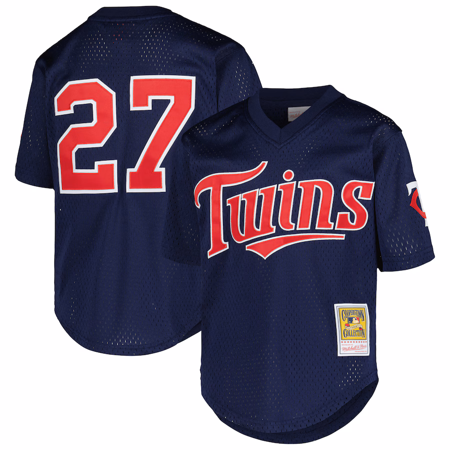 Youth Minnesota Twins David Ortiz Mitchell & Ness Navy Cooperstown Collection Mesh Batting Practice Jersey