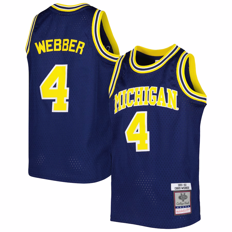 Chris Webber Michigan Wolverines Mitchell & Ness Youth Swingman Replica Jersey - Navy