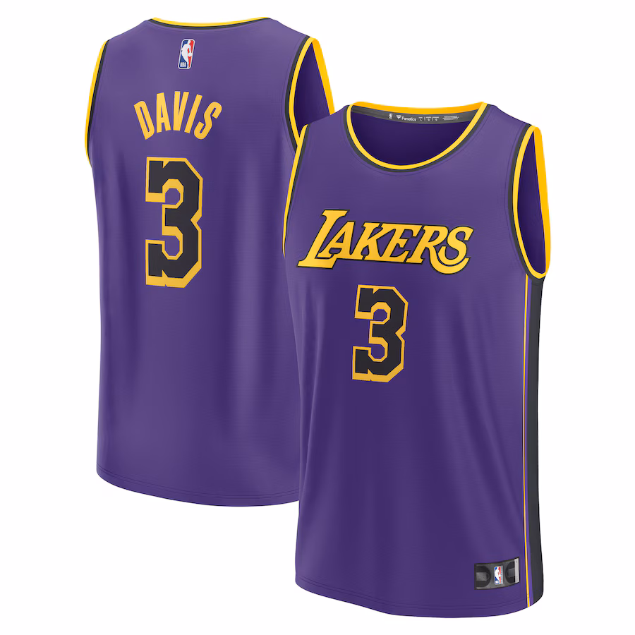 Youth Los Angeles Lakers Anthony Davis Fanatics Purple Fast Break Player Jersey - Statement Edition