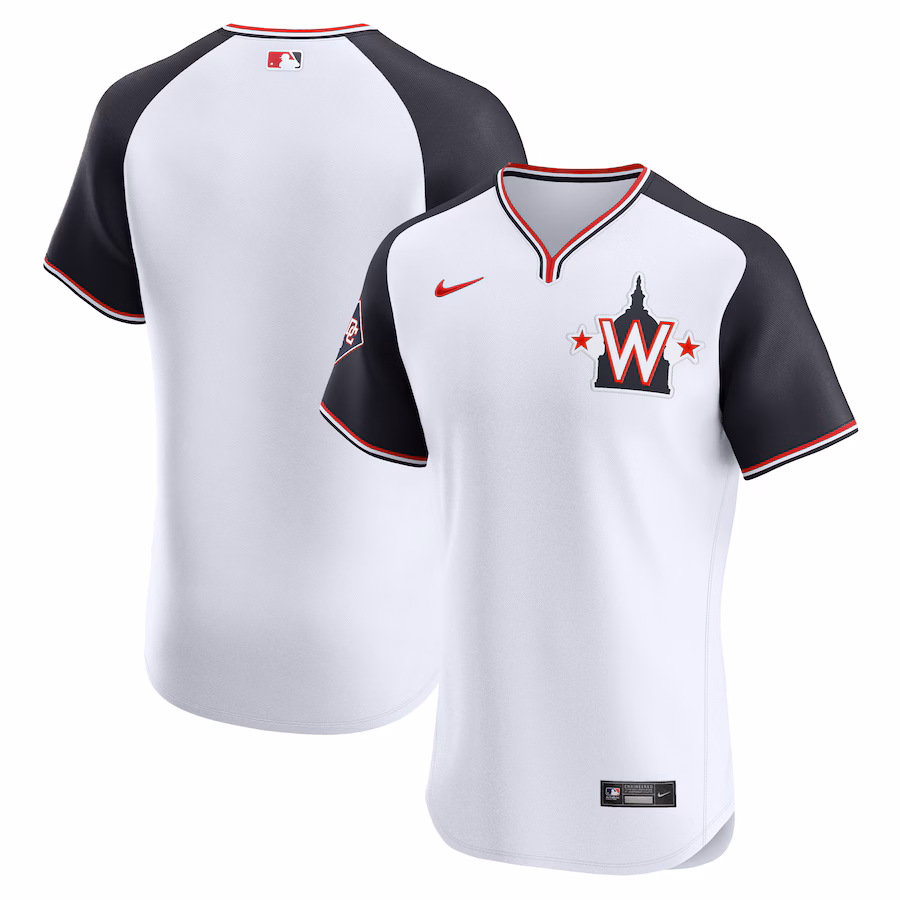 Men's Washington Nationals Nike White Alternate Vapor Premier Elite Patch Jersey