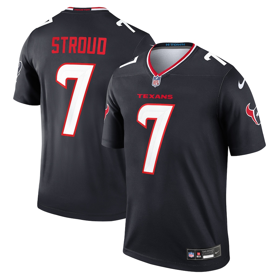 Men's Houston Texans C.J. Stroud Nike Navy Team Legend Player Performance Top