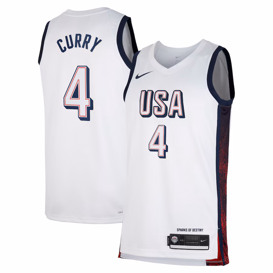 Unisex Men's USA Basketball Stephen Curry Nike White 2024 Swingman Player Jersey