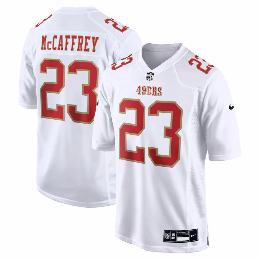 Men's San Francisco 49ers Christian McCaffrey Nike Tundra White Fashion Game Jersey