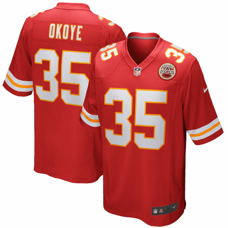 Men's Kansas City Chiefs Christian Okoye Nike Red Game Retired Player Jersey