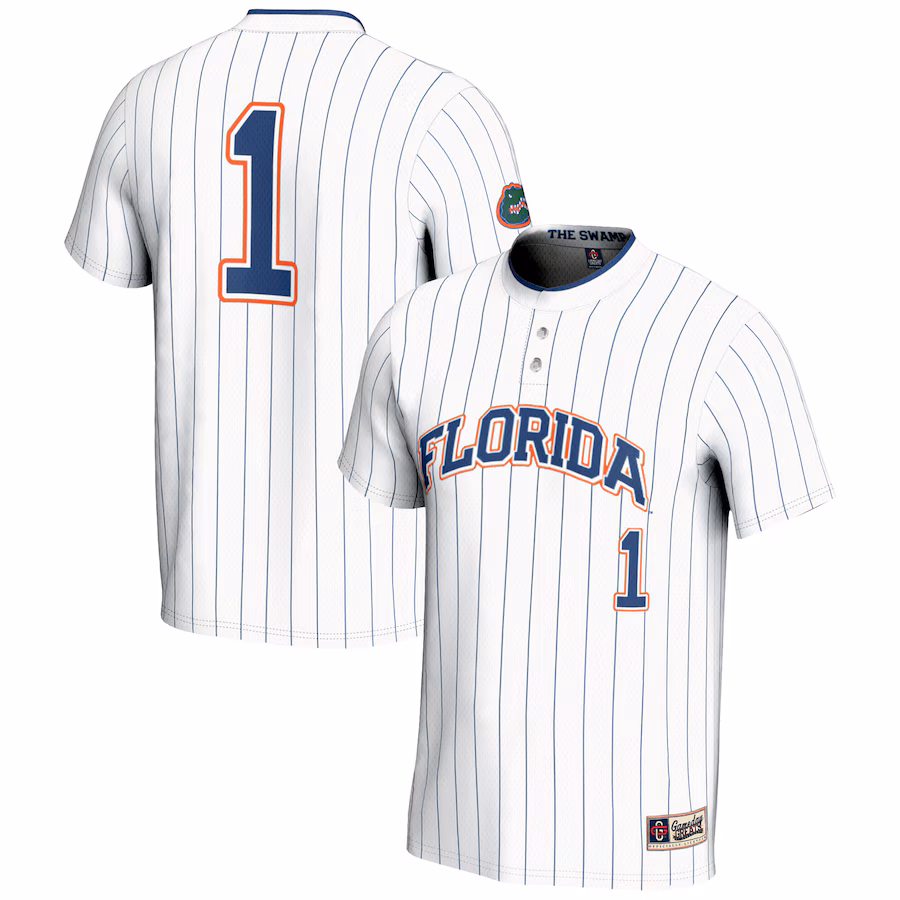 Youth GameDay Greats #1 White Florida Gators Lightweight Softball Jersey