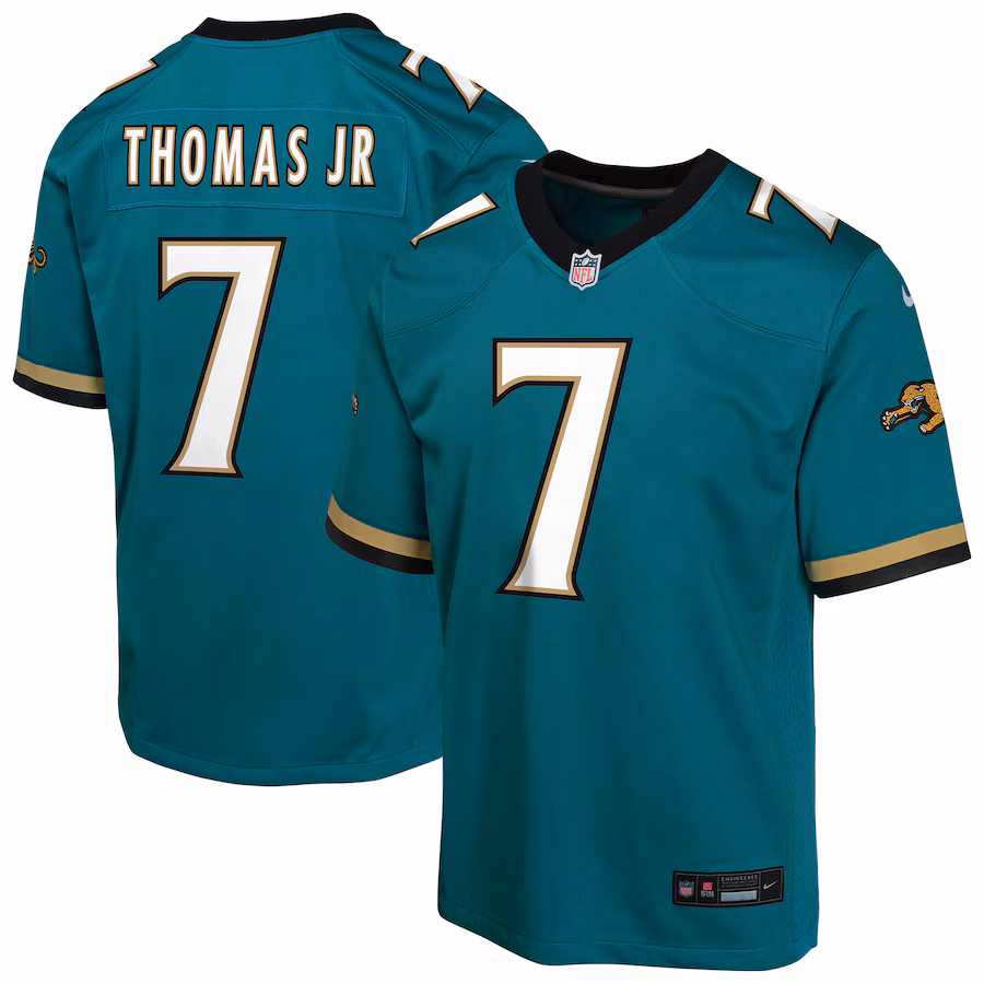 Youth Jacksonville Jaguars Brian Thomas Jr. Nike Teal Alternate 2 Prowler Throwback Game Jersey