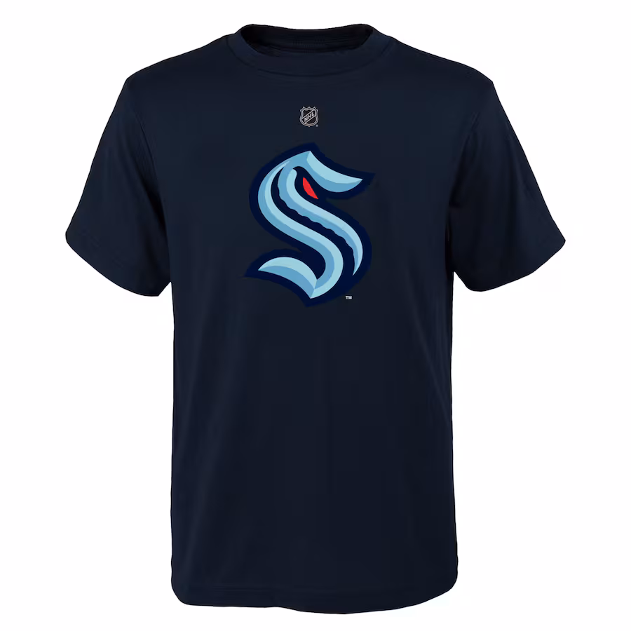 Youth Seattle Kraken Deep Sea Blue Primary Logo T-Shirt