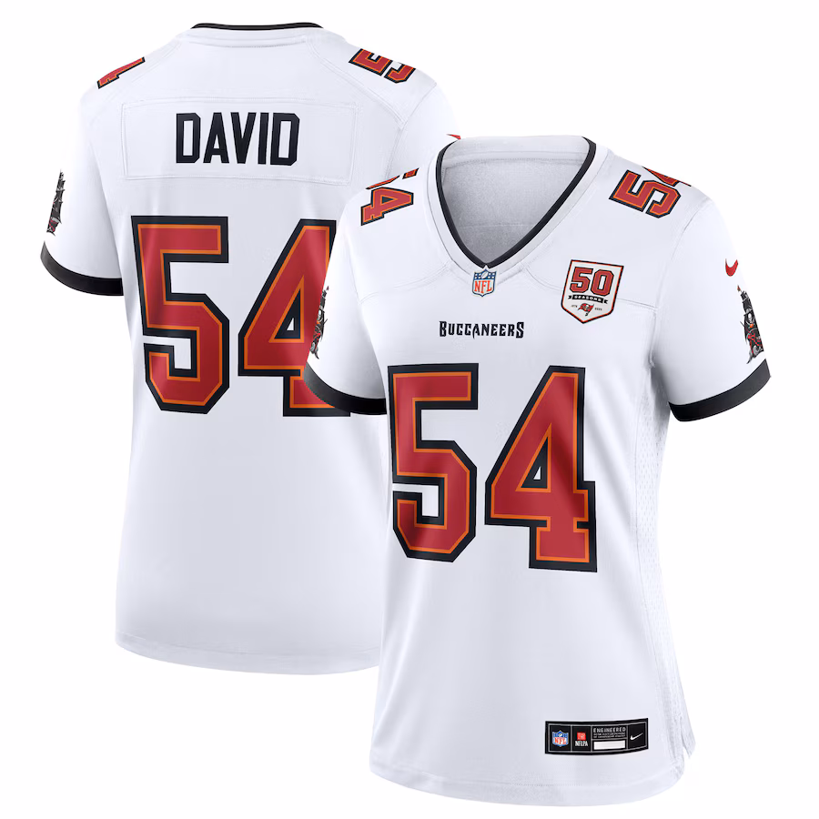 Women's Tampa Bay Buccaneers Lavonte David Nike White 50th Anniversary White Game Jersey