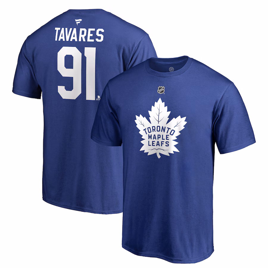 Men's Toronto Maple Leafs John Tavares Fanatics Royal Authentic Stack Name & Number T-Shirt