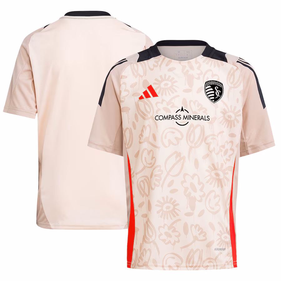 Youth Sporting Kansas City adidas Brown 2024 One Planet Pre-Match Top