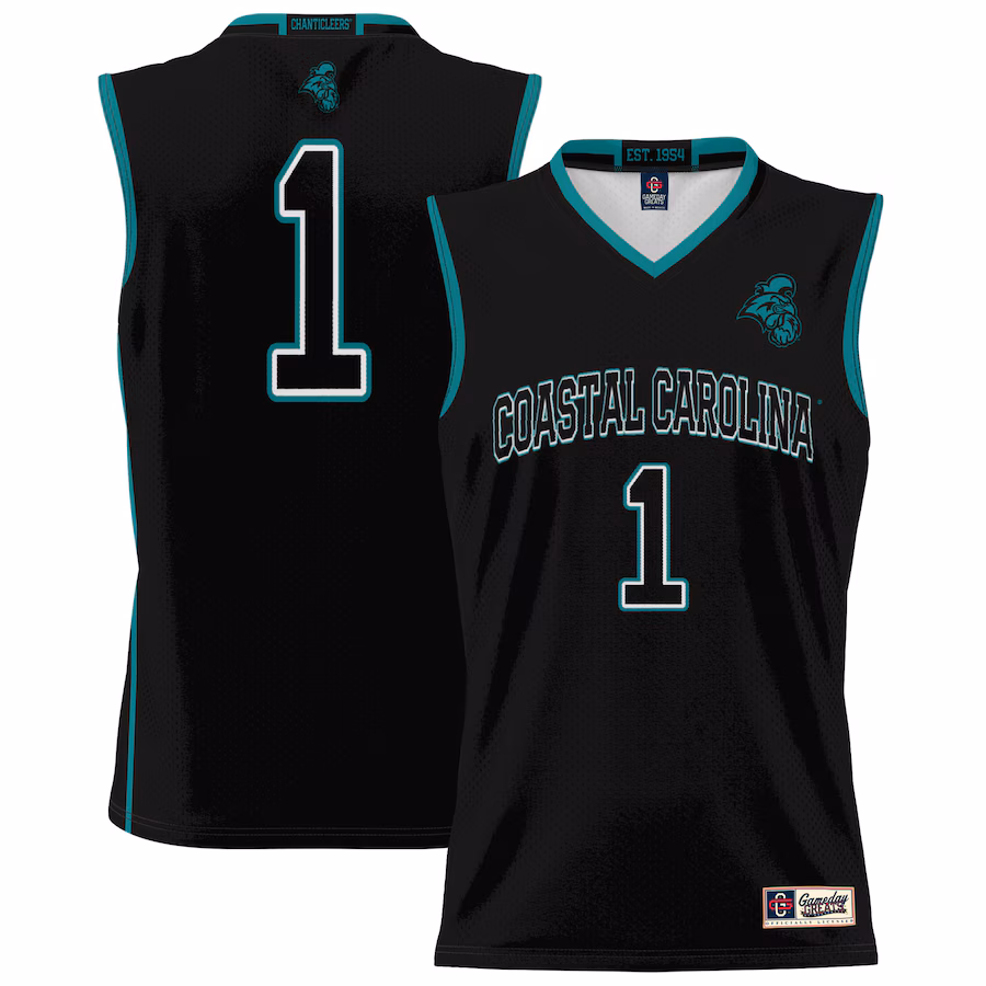 #1 Coastal Carolina Chanticleers GameDay Greats Youth Lightweight Basketball Jersey - Black