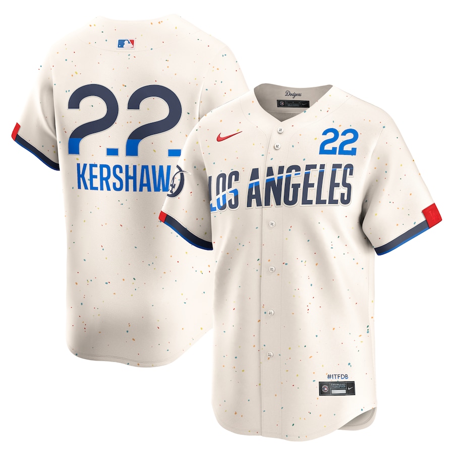 Men's Los Angeles Dodgers Clayton Kershaw Nike Cream City Connect Limited Player Jersey