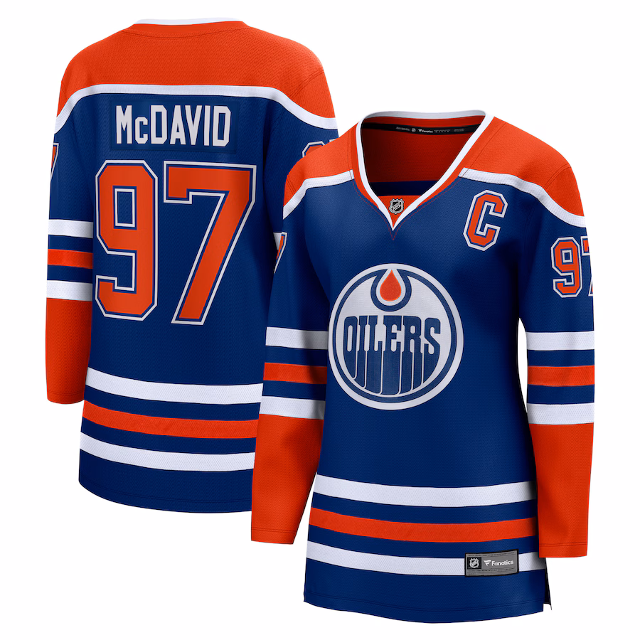 Women's Edmonton Oilers Connor McDavid Fanatics Royal Home Premier Breakaway Player Jersey