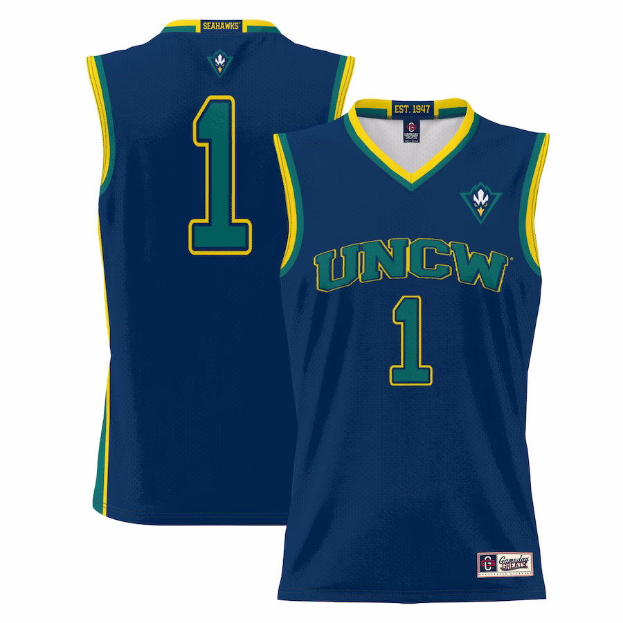 #1 UNC Wilmington Seahawks GameDay Greats Youth Lightweight Basketball Jersey - Navy