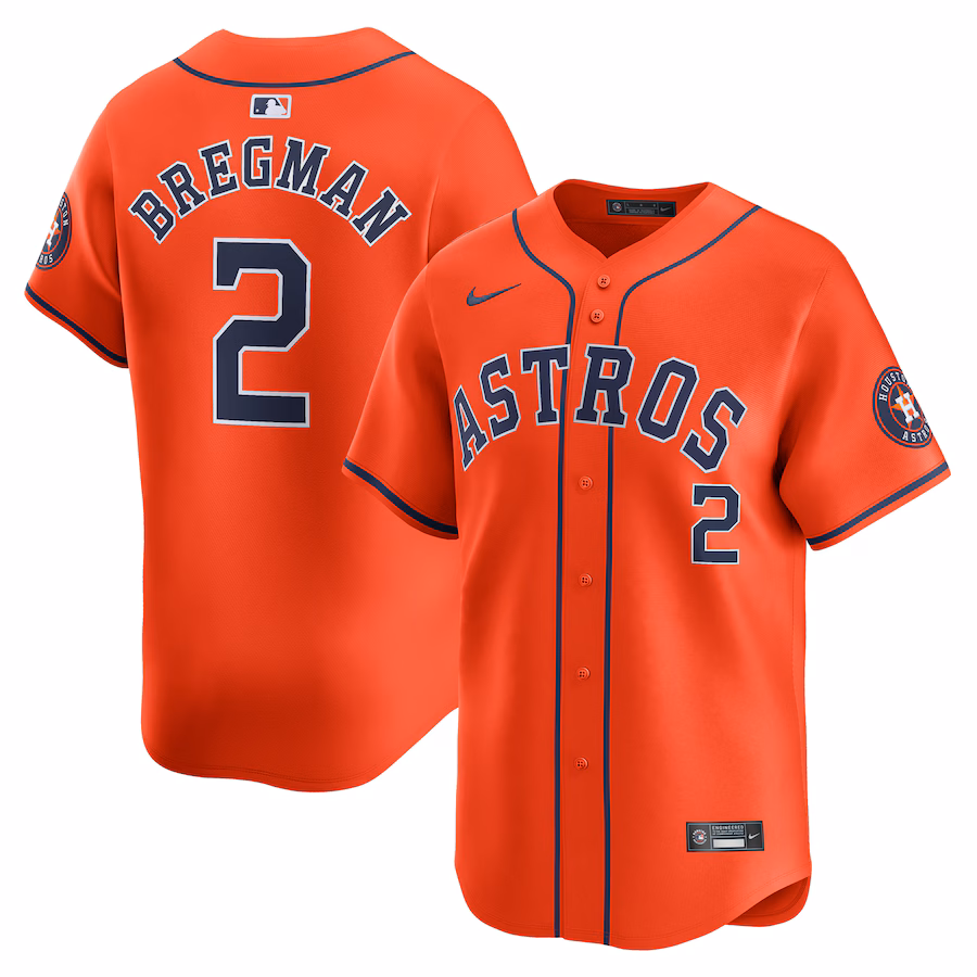 Men's Houston Astros Alex Bregman Nike Orange Alternate Limited Player Jersey