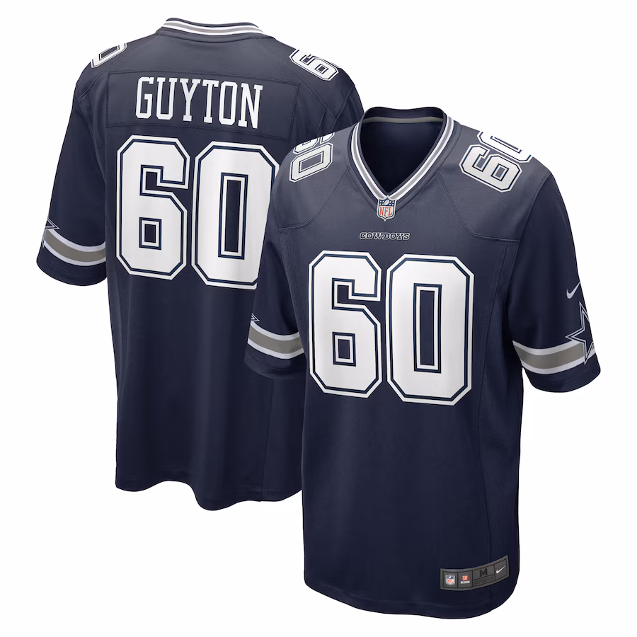 Men's Dallas Cowboys Tyler Guyton Nike Navy Player Game Jersey