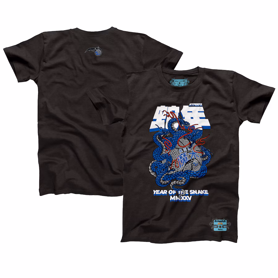 Unisex Orlando Magic NBALab x Hyperfly Heather Black Year of the Snake Lunar New Year Collection T-Shirt