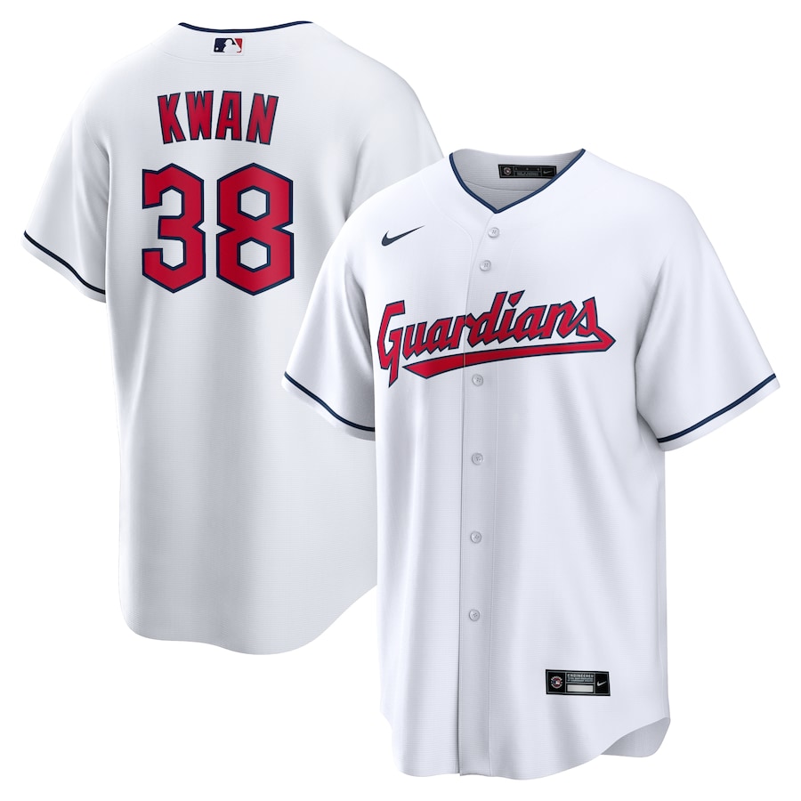 Men's Cleveland Guardians Steven Kwan Nike White Home Replica Jersey