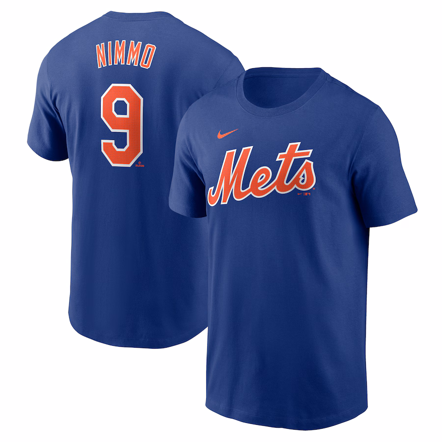 Men's New York Mets Brandon Nimmo Nike Royal Fuse Name & Number T-Shirt