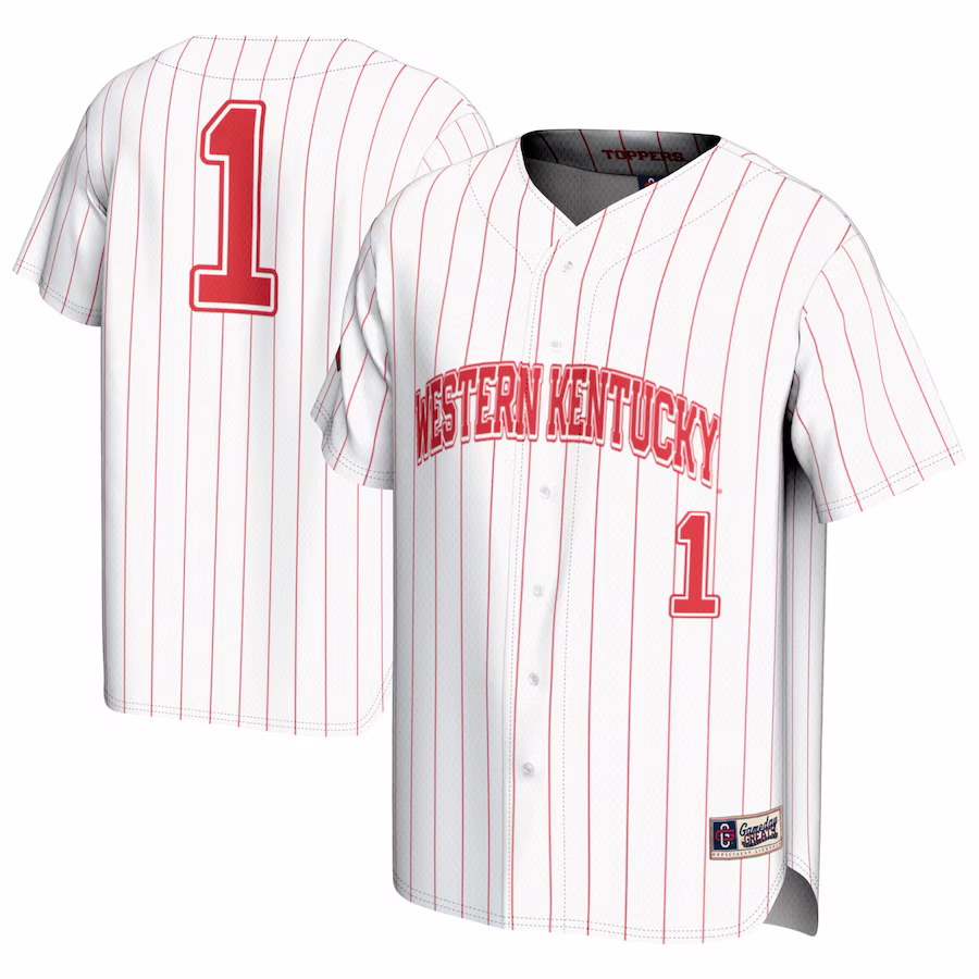 #1 Western Kentucky Hilltoppers GameDay Greats Youth  Lightweight Baseball Fashion Jersey – White