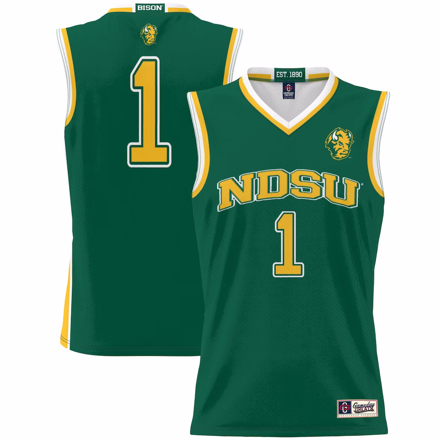 #1 NDSU Bison GameDay Greats Youth Lightweight Basketball Jersey - Green