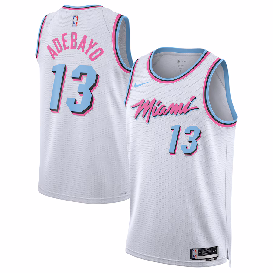Unisex Miami Heat Bam Adebayo Nike White 2024/25 Swingman Player Jersey - City Edition