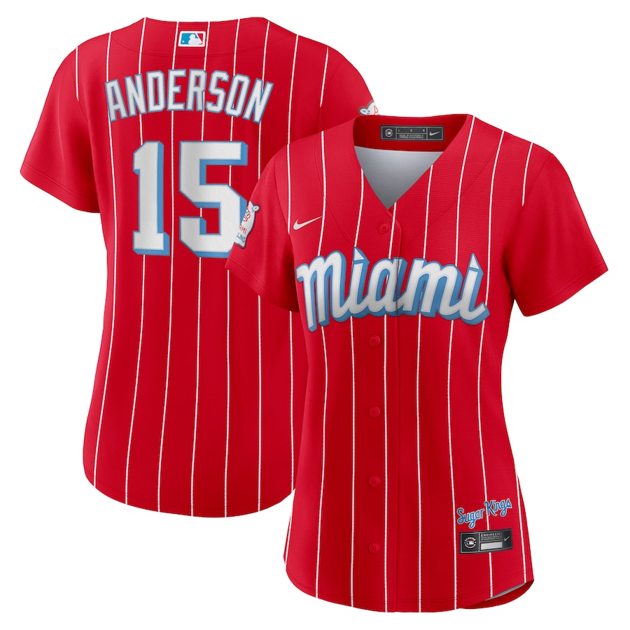 Women's Miami Marlins Brian Anderson Nike Red 2021 City Connect Replica Player Jersey