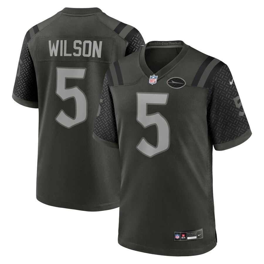 Men's New York Jets Garrett Wilson Nike Gotham Green 2025 Rivalries Collection Game Jersey