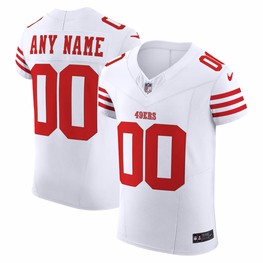 Men's San Francisco 49ers Nike White Vapor F.U.S.E. Elite Custom Jersey