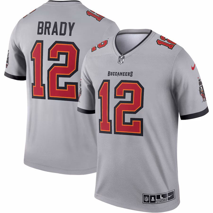 Men's Tampa Bay Buccaneers Tom Brady Nike Gray Inverted Legend Jersey - Ujersey Shop
