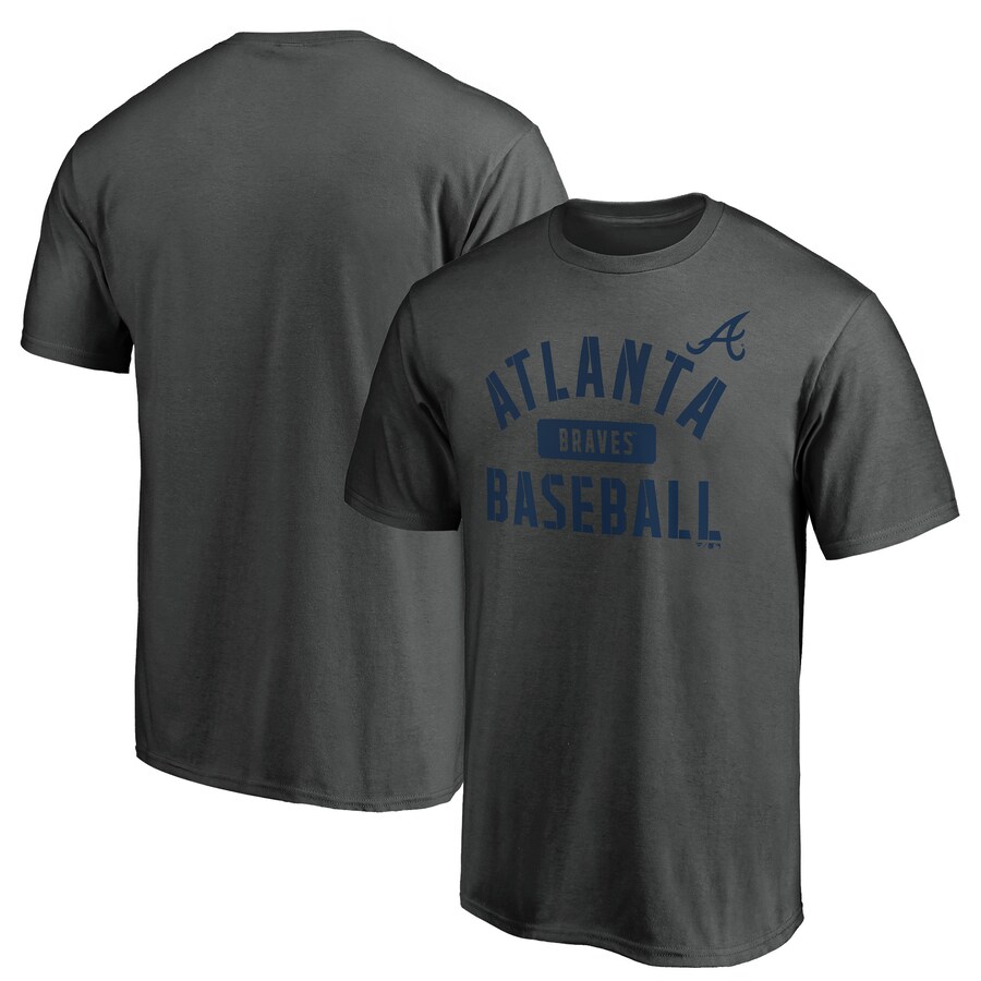 Men's Atlanta Braves Charcoal Team Primary Pill T-Shirt - Ujersey Shop