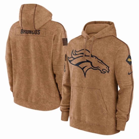Men's Denver Broncos Nike Brown 2023 Salute To Service Club Pullover Hoodie - Ujersey Shop