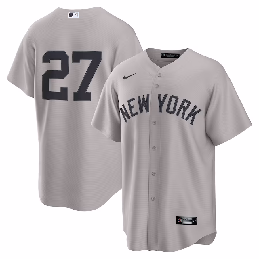 Men's New York Yankees Giancarlo Stanton Nike Gray Alternate Replica 2.0 Player Jersey - Ujersey Shop