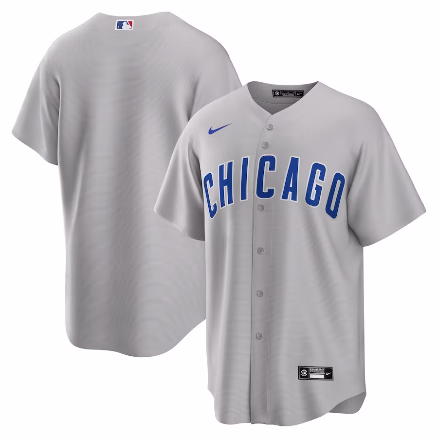 Men's Chicago Cubs Nike Gray Road Replica Team Jersey - Ujersey Shop