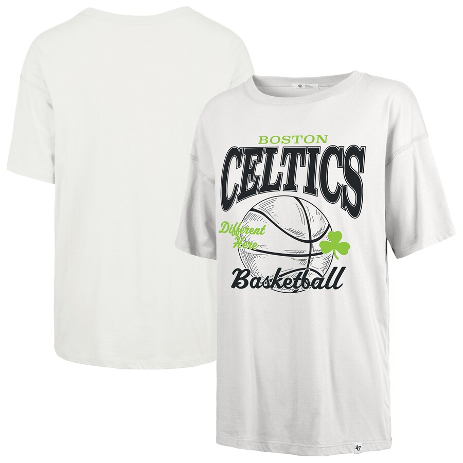 Women's Boston Celtics  '47 White City Edition Down Court Sadie T-Shirt - Ujersey Shop